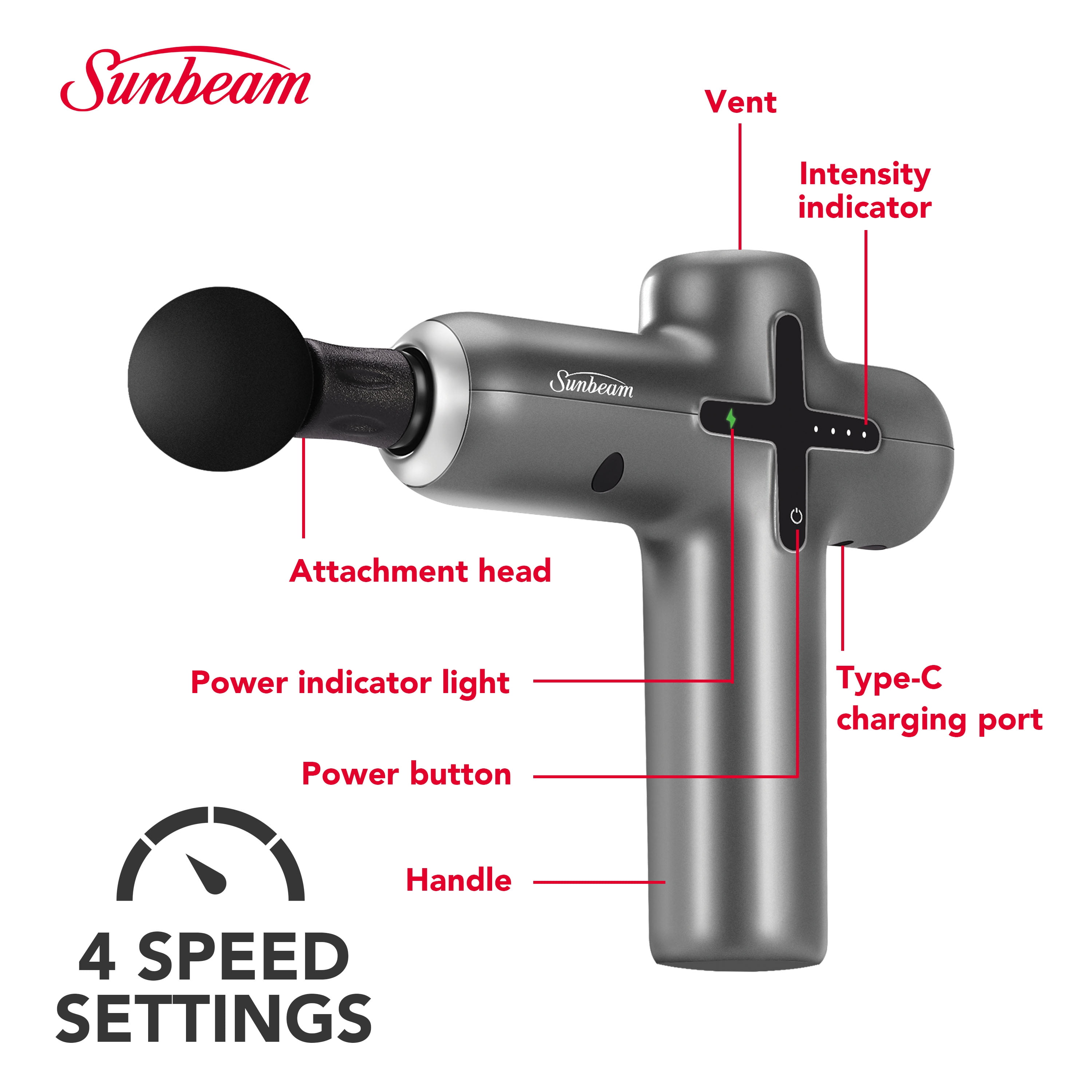 Sunbeam Ultra Percussive Massage Device, Powerful Handheld Deep Tissue  Massage Gun, Body Neck Back P…See more Sunbeam Ultra Percussive Massage  Device