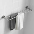 thumbnail image 7 of Adjustable 16.4 to 28.3 inch Double Bath Towel Bar for Bathroom SUS304 Stainless Steel Towel Holder,Wall Mount with Telescopic  Screws Towel Bar,Retractable Towel Bar Rod Rack Hotel Style,Matte Silver, 7 of 7