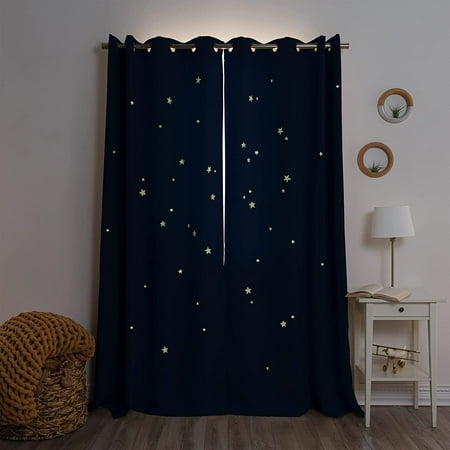 UPC: 0842927190019 | Keedle Doodle DIY Curtain Decoration Set with 2 Blackout Curtains and Glow in the Dark Star Stickers 63