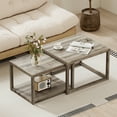 thumbnail image 2 of Gymax Nesting Coffee Table Set of 2 Stackable Rectangular End Tables w/ Storage Shelf, 2 of 10