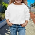thumbnail image 2 of Girls Casual Crew Neck Long Sleeve Hoodie Solid Color Soft Comfortable Loungewear Everyday Wear Kids Pullover Top,Size:3-4 Years, 2 of 4