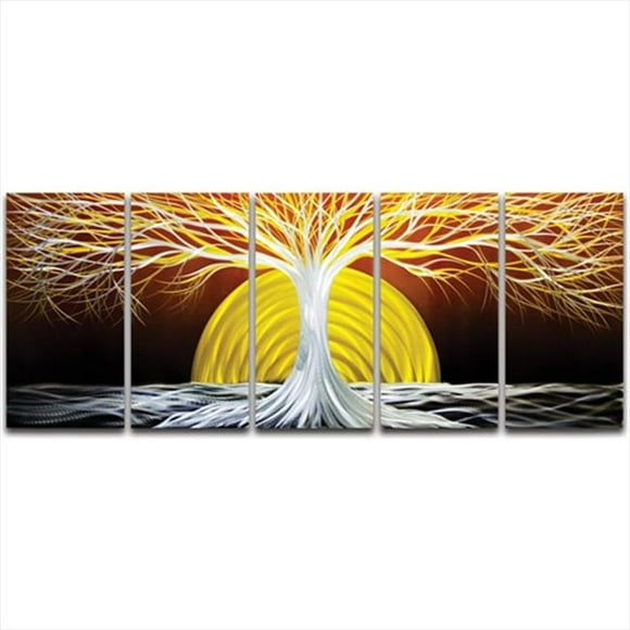 Metal Artscape MA10045 40 X 20 Po. Midnight Sun Art Mural en Métal Fait Main à 3 Panneaux