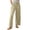 Khaki, variant on Womens Casual Pants Casual Elastic Waist Drawstring Wide Leg Comfortable Relaxed Fit with Large Pockets Women Slacks Wine M