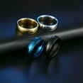 thumbnail image 2 of K-KED 6mm Men Women Plain Wide Wedding Band Ring Couple Rings Stainless Steel Rings /-blue-7, 2 of 9