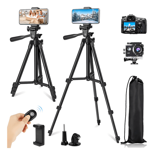 Tripode Para Celular Camera 43inch De Aluminio, 4 En 1 Lonk Xtellar negro