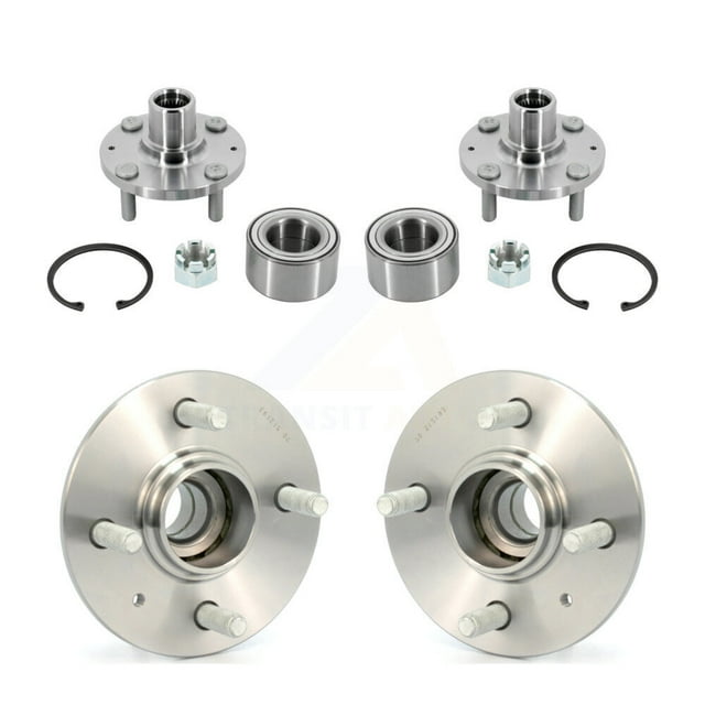 Kugel Front Rear Wheel Bearing & Hub Assembly Kit for Car 2005 Hyundai Accent Non-ABS - Left Right Side (Driver Passenger) K70-102154