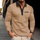 thumbnail image 1 of pstuiky camisa de manga larga para hombre, Camisa deportiva de manga larga con cuello vuelto y botones para hombre camisetas de hombre l, 1 of 6
