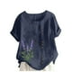 thumbnail image 1 of Vestidos Casuales Para Mujer, Blusas De Mujer De Moda Blusa informal de lino con botones y manga corta estampada para mujer, 1 of 4