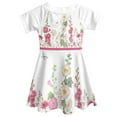 thumbnail image 4 of Suhoaziia Flower Rabbit Twirly Dresses for Little Girls Swing Twirl Clothes Little Girls Dress Up Clothes for Vacation Dating Going Out Novelty Stretchy Twirly Skater Dress Size 11Y-12Y, 4 of 5