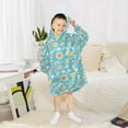 thumbnail image 6 of Dailycode Wearable Blanket Hoodie Oversized Sherpa Flannel Blankets with Pocket for 3-14 Year Old Rainbow Sun Flower Moon, 6 of 7