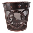 thumbnail image 5 of Rustic Western Horses Stars Studs Braided Rope Trim Metal Wire Waste Basket Bin, 5 of 5