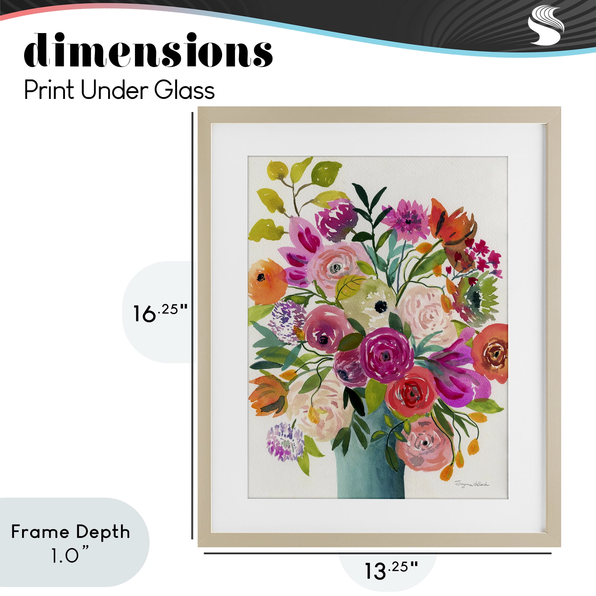 Stupell Industries Jewel Of Summer Bouquet Birch Framed Print Under Glass, design by Suzanne Allard