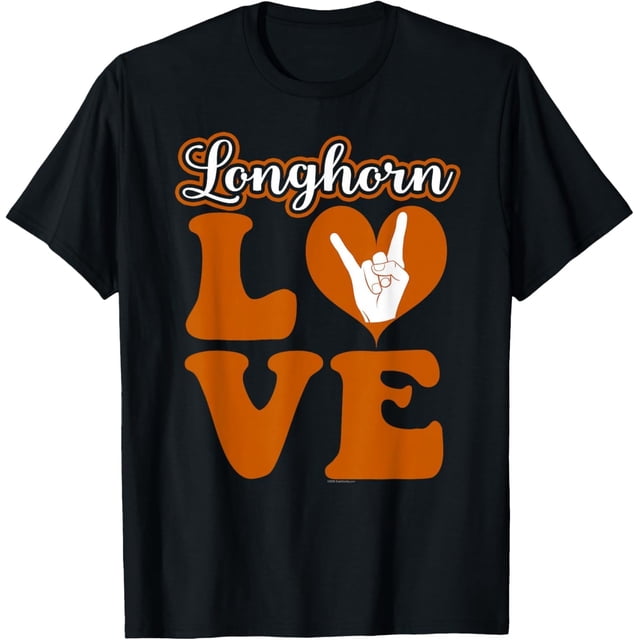 Love Longhorn Girl Heart Cute Retro Letters Camiseta