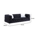thumbnail image 5 of Benjara Sofa with Chesterfield Style and 2 Faux Fur Throw Pillow, Black, 5 of 5