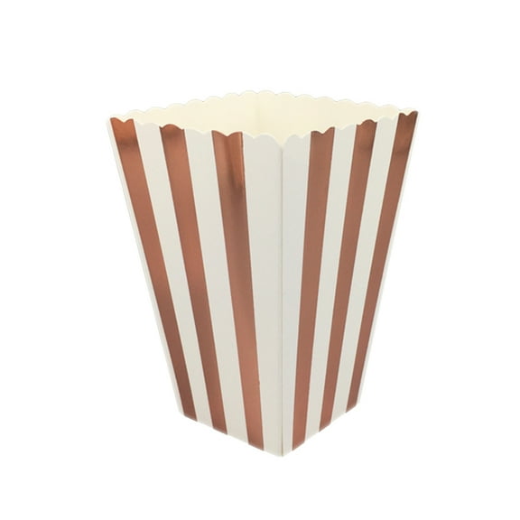 HOOWIFFY Movie Theater Snack Boxes 24Pcs Card Paper Vertical Stripe Rose Gold