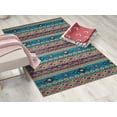 thumbnail image 3 of Deerlux Boho Living Room Area Rug with Nonslip Backing, Turquoise Aztec Pattern, 3 of 4