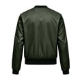 thumbnail image 6 of EchfiProm Women Spring Fall Casual Bomber Jacket Solid Color Full Zip Long Sleeve Light Wind‑Resistant Outer Coat with Side Pockets Army Green XXXL, 6 of 7