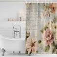 thumbnail image 2 of Farmhouse Pink Floral Shower Curtain Set - Extra Long 72" x 96" Washable Bathtub Curtain with 12 Hooks, Spring Vintage Botanical Flowers Waterproof Fabric Stall Shower Curtains for Bathroom Décor, 2 of 6