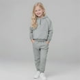 thumbnail image 6 of Abcomgle Sweatshirt Set for Girls Fleece Half Zip Long Sleeve Sweatshirts and Athletic Sweatpants Hooded Girls Activewear Sets,7-8 Years,Gray, 6 of 9