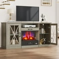 thumbnail image 6 of Dextrus 70" TV Stand with Pull-Out Electric Fireplace, Elegant Walnut LED Entertainment Center for Screens up to 80 Inches, Farmhouse Style TV Cabinet with Storage and Fireplace, 6 of 8