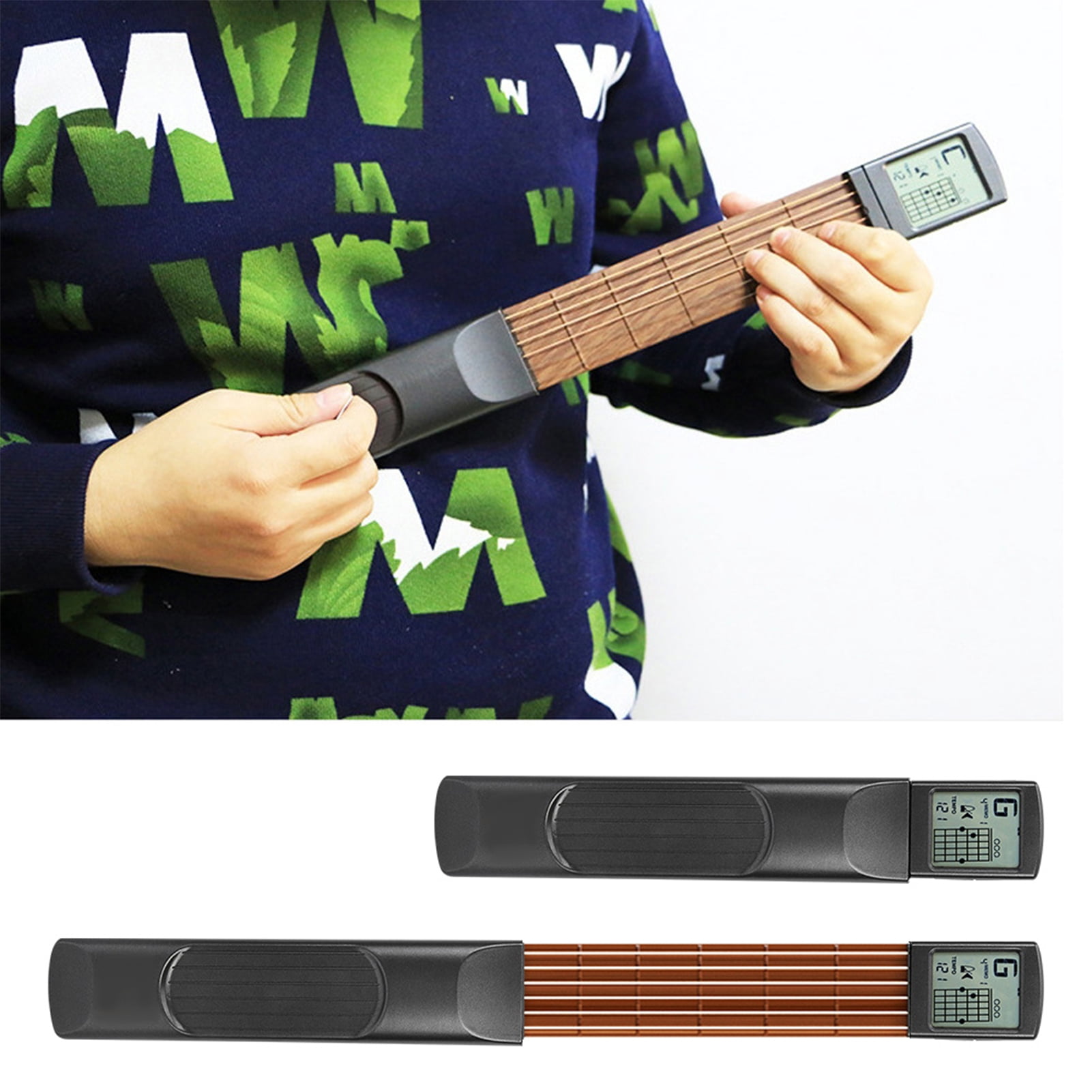 No Noise Portable Lightweight With Metronome Functions Guitar Chord Practice Tool Trainer, 6 Fret Tool, for Learn the Chords