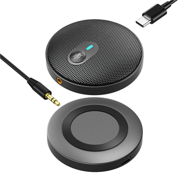 Micrófono Omnidireccional Con Puerto De Audio Tipo C Y De 3,5 Mm Función De Silencio Rápido Micrófono De Grabación De Audio Portátil Para Chat De Juegos De Conferencia Sweethay EL010072-00