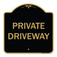 thumbnail image 1 of SignMission A-DES-BG-1818-9778 18 x 18 Po Signe de la Série Designer - Allée Privée&44; Noir & Or, 1 of 1