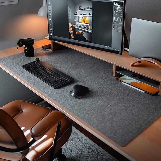 Alfombrilla para Ratón XXL 90x40cm,Mouse Pad, Alfombrilla de Escritorio,Felt Desk Pad Mat Alfombrilla de ratón Extra Grande,Dark Grey