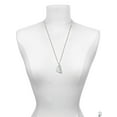 thumbnail image 3 of Delight Jewelry Silvertone Large Imitation Pearl Owl Sitting on White Moon Silvertone Sisters Best Friends Forever Bar Charm Necklace, 23", 3 of 4