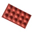 thumbnail image 2 of 15 Cavity Semicircle Silicone Mold Chocolate Cake Jelly Pudding Mold Non Stick Cupcake Baking Pan, 2 of 8