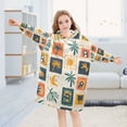 thumbnail image 5 of FORMRS Wearable Blanket Hoodie with Sleeves for Kids Cozy Flannel Sweatshirt, Beige Playful Stamp, 5 of 7