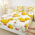 thumbnail image 3 of Castle Fairy Yellow Duck Twin Sheet Sets 3pcs for Boys Girls,Rustic Farmhouse Animal Twin Fitted Sheet Microfiber,Cartoon Cute Breathable Flat Sheet,Breathable Home Decor, 3 of 7