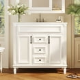 thumbnail image 5 of Harper & Bright Designs 36'' Bathroom Vanity with Top Sink, Modern Bathroom Storage Cabinet with 2 Soft Closing Doors and 2 Drawers, White, 5 of 14