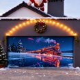 thumbnail image 5 of SIfdSeng Get it Fast Glow In the Dark Garage Door Banner for Outdoor Holiday Yard with Festive Santa Sleigh Reindeer Design Weather Large Size Holiday Party Sign, 5 of 5