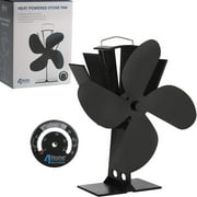 4yourhome Eco Friendly Silent Heat Powered Stove Fan For Wood Log Burners   Free Stove Thermometer