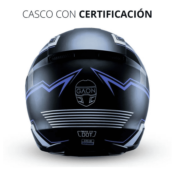 Casco Para Motocicleta Deportivo Abatible Gaon GN FH01 MATEBLACK GD Bodega Aurrera en linea
