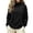 Black, variant on Women's Turtleneck Waffle Knit Sweatshirts Breathable Pullover Tops Fall Winter Casual Outfits Winter Clothing for Women (Green L)