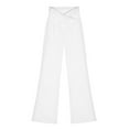 thumbnail image 5 of dazeni Girl's Athletic Leggings Flare Pants with Pockets High V Waisted Yoga Bootcut Pants Youth Full Length Bell Bottoms Legging White, 5 of 8