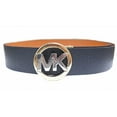 thumbnail image 2 of Michael Kors Reversible Black/Tan Two Tone MK Circle Logo Buckle Belt, Small, 2 of 4