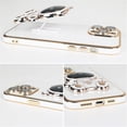 thumbnail image 6 of Compatible with iPhone 14 Pro Case Glitter 6D Plating Cute Bear Hidden Stand Holder Phone Case with Lens Film Camera Protection for Women Men Girly Plating Shockproof Phone Cover, White, 6 of 12