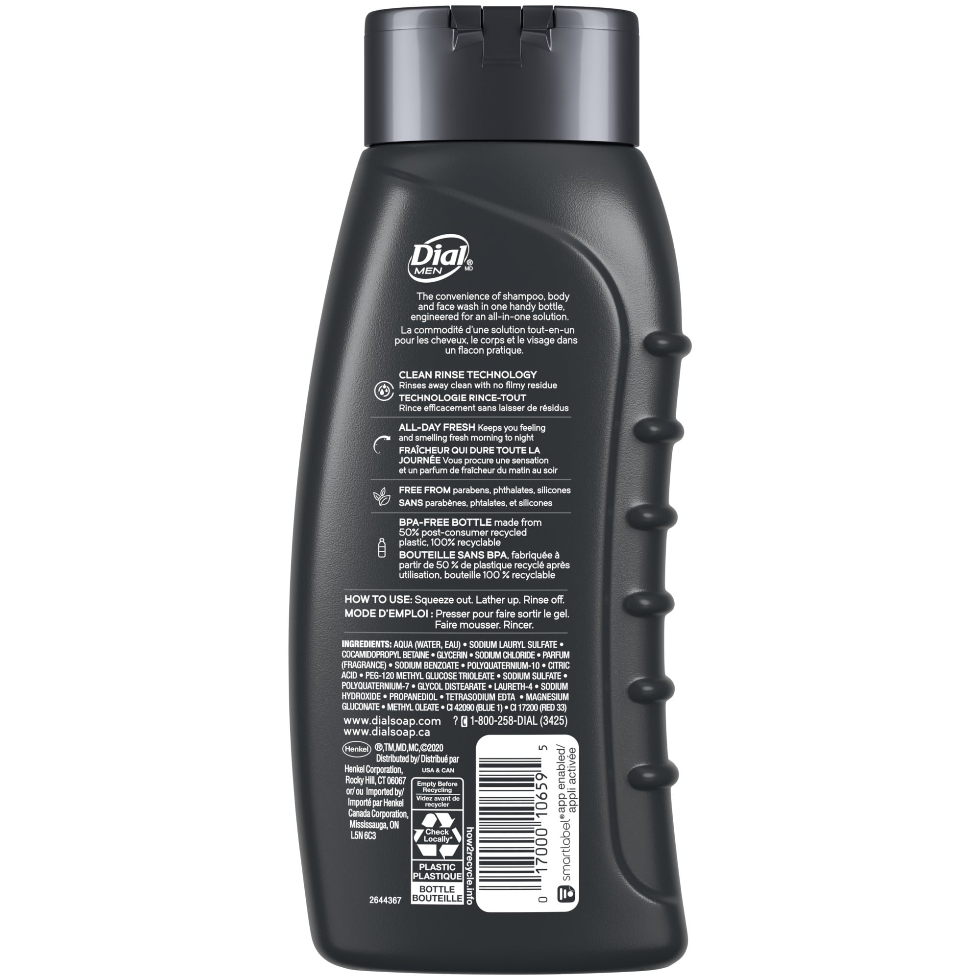 Dial Men 3in1 Body, Hair and Face Wash, Hydro Fresh, 20 fl oz ...