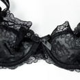 thumbnail image 3 of Women's Sexy Lace Bra Unlined Underwire Lace Embroidered Non Padded Ultra Thin Bra, 3 of 6