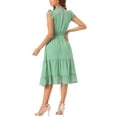 thumbnail image 3 of Vestido de gasa sin mangas para mujer INSPIRE CHIC con cintura fruncida y estrellas metálicas doradas, vestido de fiesta XS verde, 3 of 6
