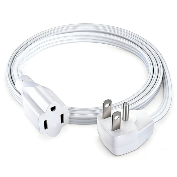 BALoFI 4FT 14AWG Heavy Duty Flat Extension Cord 3-Prong Flat Plug White for Home Office Appliances Power Tools