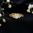 thumbnail image 4 of Rosec Jewels Lab Created Diamond Flower Ring Engagement - Ef-Vs Quality Certified Diamond Cluster Ring - with Jewelry Box, 14K Yellow Gold, US 13.00, 4 of 8