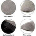 thumbnail image 5 of Classic Solid Flat Cap Newsboy Hats for Men Cabbie Driving Scally Adjustable, 5 of 7