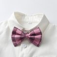 thumbnail image 5 of Tisuna Solid Color Gentleman Outfits For Toddler Boys Short Sleeve Lapel Collar Shirts Button Down Vest Elastic Waist Shorts Set Comfortable Little Boys Summer Clothes Pink Size 4-5 Years, 5 of 7