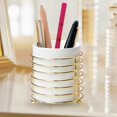 thumbnail image 4 of GROWTH TANK Porte-Brosse de Maquillage Bijoux Rond Décoration de Bureau de Stockage pour Rouge à Lèvres Or L, 4 of 8