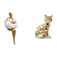 thumbnail image 1 of Escultura de arte abstracto de resina de chica estética con gato, adorno artesanal para oficina y decoración de chimenea., 1 of 8