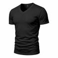 thumbnail image 6 of MHOSTAFH Men's V Neck Tees Shirts Casual Solid Color Short Sleeve Gym Athletic Tops Lightweight Breathable Workout T-shirt, 6 of 9